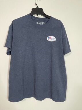 SHITI Coolers I Drank Today Flag T-Shirt Size XL Heather Navy Beer Can Graphic